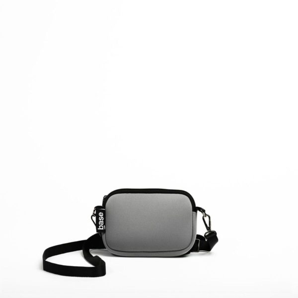 base supply mini base bag in cool grey with long strap online at mary and me