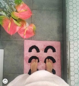 mosey me bathmat in the bathroom with feet on it online at mary and me