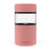 luxey travel glass reusable cup in coral red