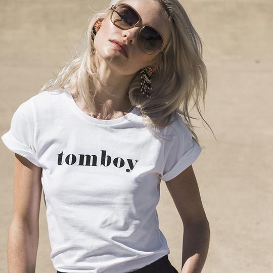 zoe o white tomboy tee online at mary and me
