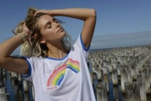 online at mary and me hammill and co white rainbow ringer tee