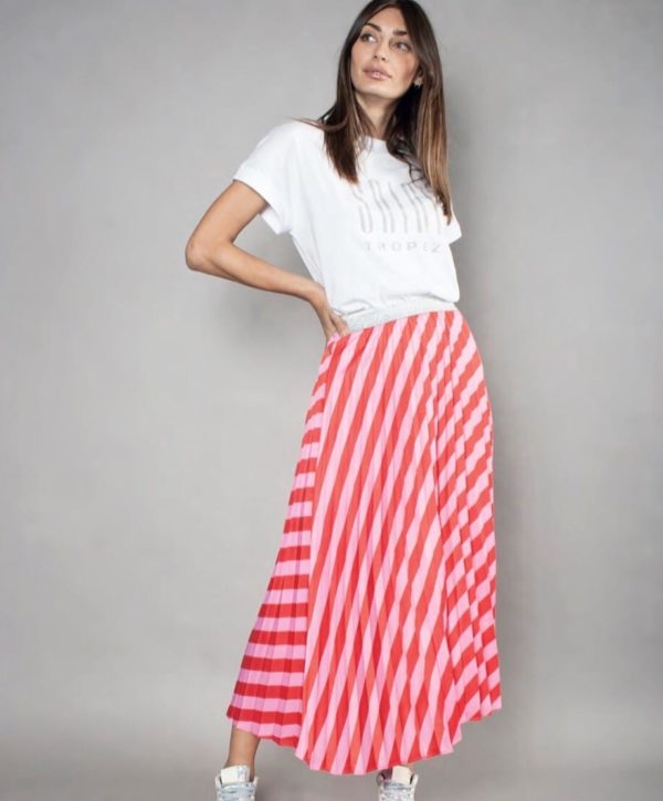 the others sunray skirt in candy stripe