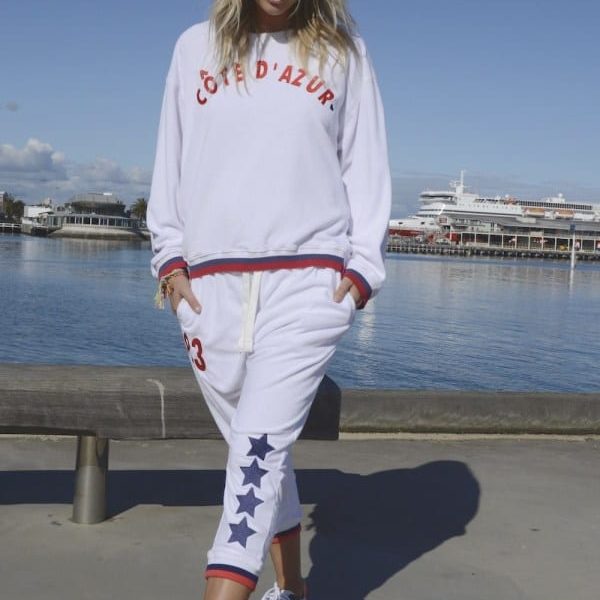 white cote d azur sweater online now