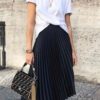 italian star black pleat skirt