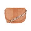 chain strap view of vintage tan zara handbag