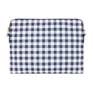 elms and king navy gingham bowery clutch