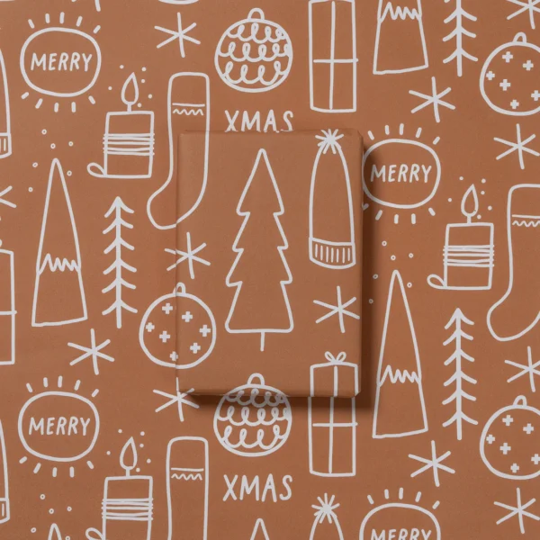 BIG WRAP XMAS PAPER | chestnut