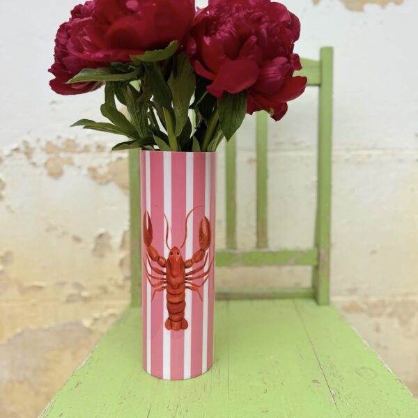 THE LOBSTER VASE | pink stripe