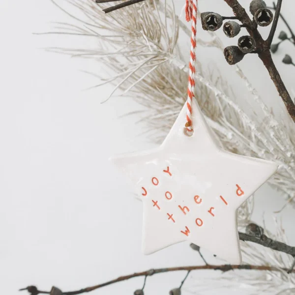 CERAMIC CHRISTMAS STAR | joy to the world