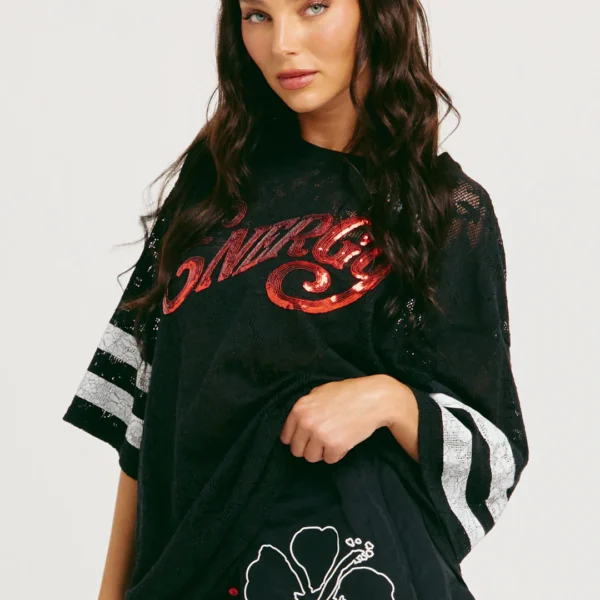 THE BIG ENERGY LACE TEE | black