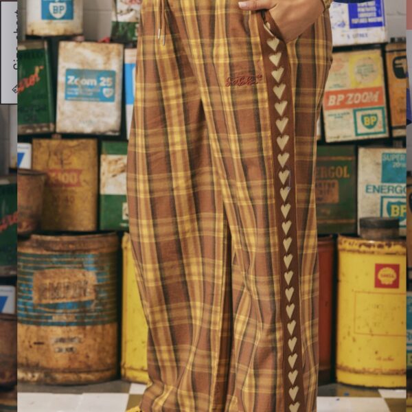 THE CANVAS RAVING HEART PANT | tartan mustard
