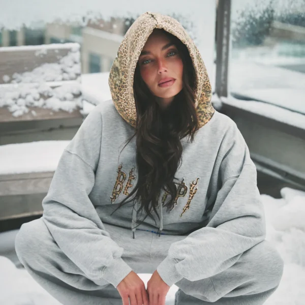 THE BE HAPPY HOODIE | leopard