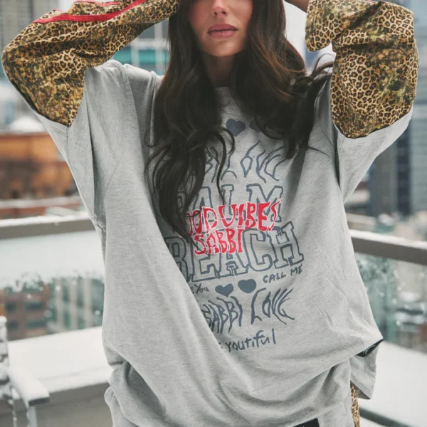 THE BE HAPPY L/S TEE | leopard