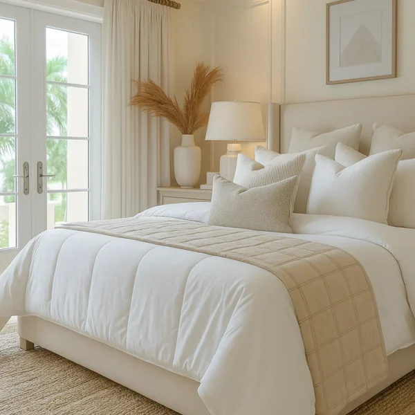 STONEWASHED ORGANIC COTTON QUILT | natural