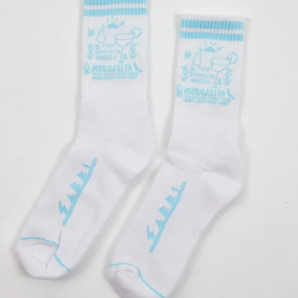 THE MARGIE SOCKS | white & sky