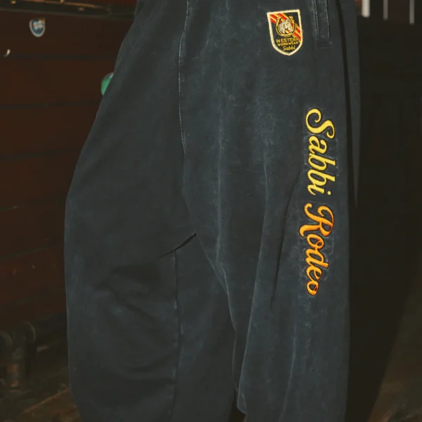 BE YOUTIFUL RANCH WIDE LEG SWEAT PANTS  black