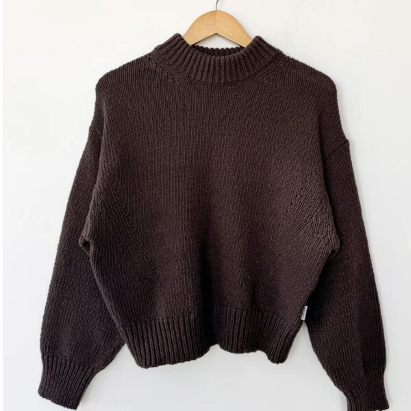 ZOE COTTON SWEATER | chocolate