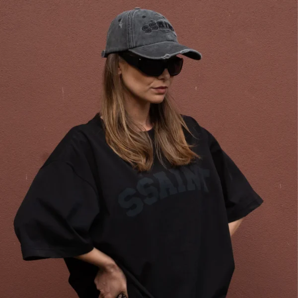 LOGO CAP ACID WASH | black