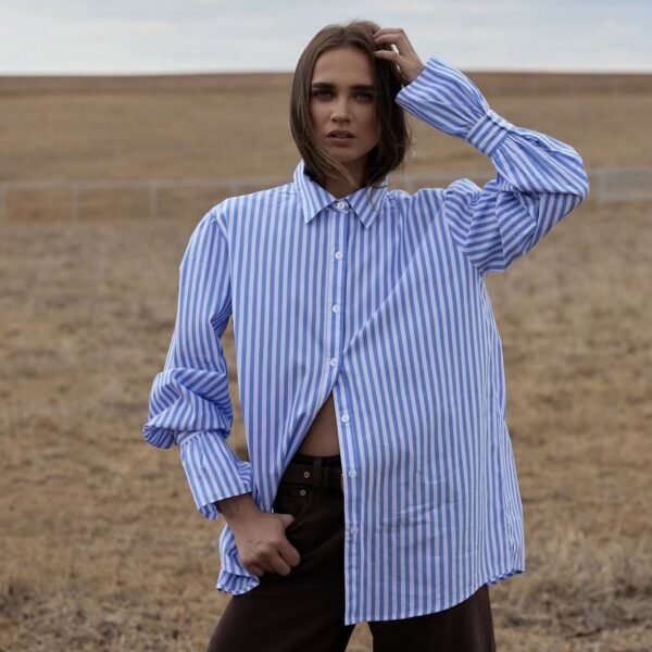 PAIGE SHIRT | blue & white