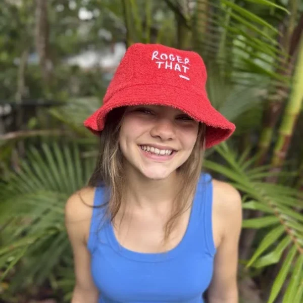 TERRY TOWELING BUCKT HAT | red w white