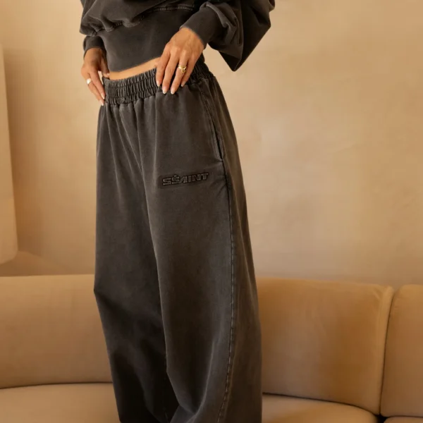 ACID WASH TRACKPANT | charcoal