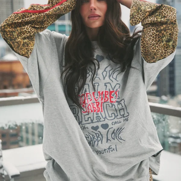 THE BE HAPPY L/S TOP | leopard