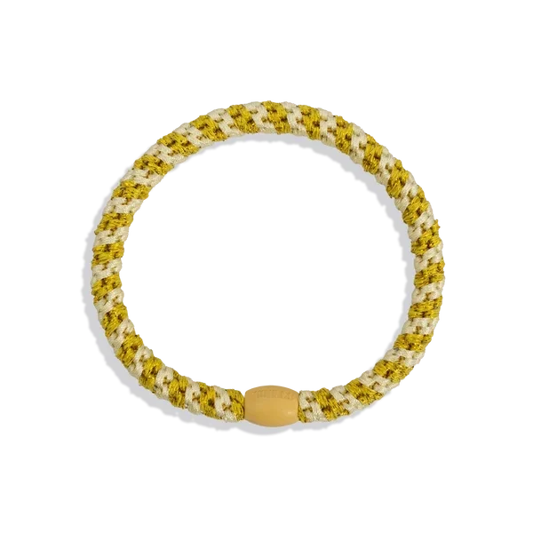 ORIGINAL HAIR TIES | slim light yellow sun glitter stripe