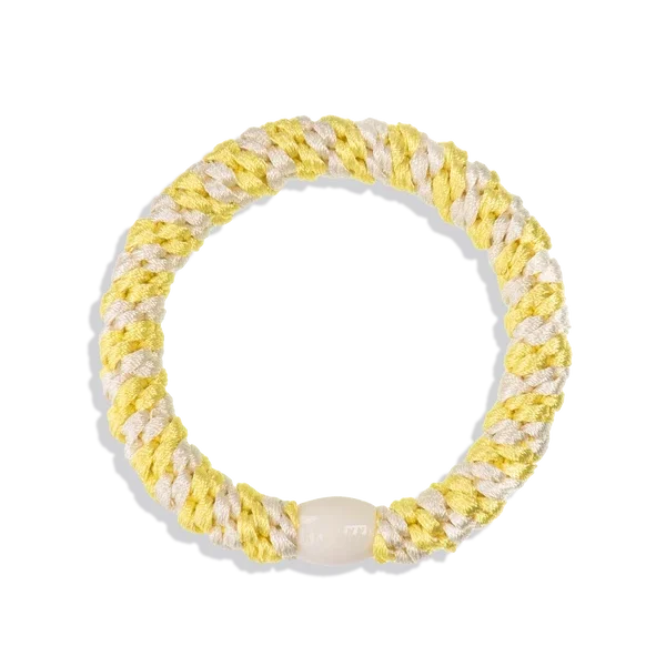 ORIGINAL HAIR TIES | lemon ivory stripe