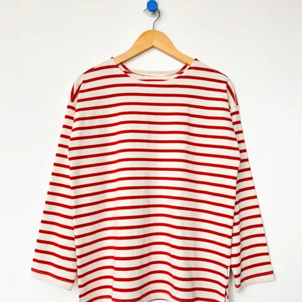 MARSEILLE TOP | red stripe on cream