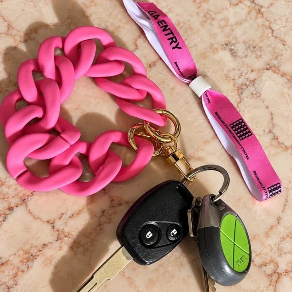 SANTORINI KEYCHAIN + PHONE CHARM | candy pink